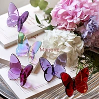 2021 butterfly wings fluttering glass crystal papillon lucky butterfly glints vibrantly with bright color ornaments home decore