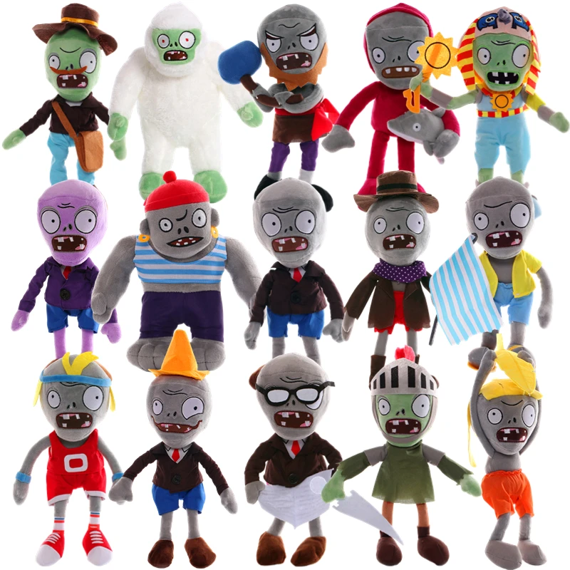 

30cm Plants VS Zombies Stuffed Plush Doll Toys Conehead Zombie Newspaper Zombie Cartoon Game Cosplay Anime Figure Kids Gifts
