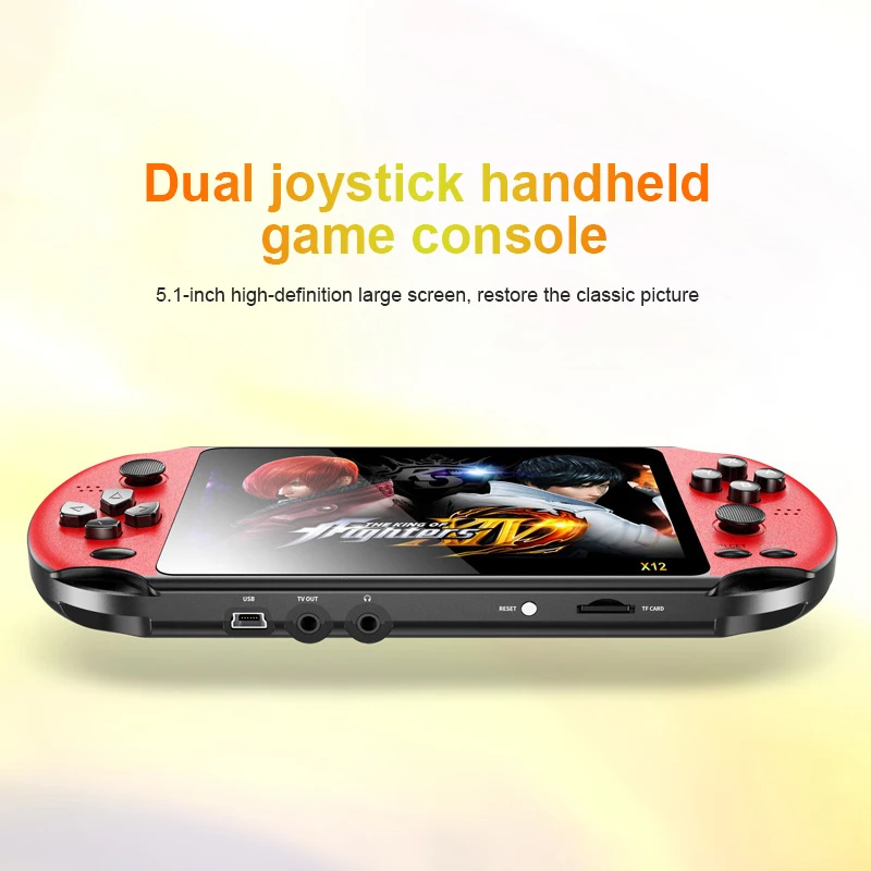 

X12 5.1 Inch Handheld Retro Game Video Player Game Consoles With Double Rocker Built-in 1000+ Games Support TF Card Game
