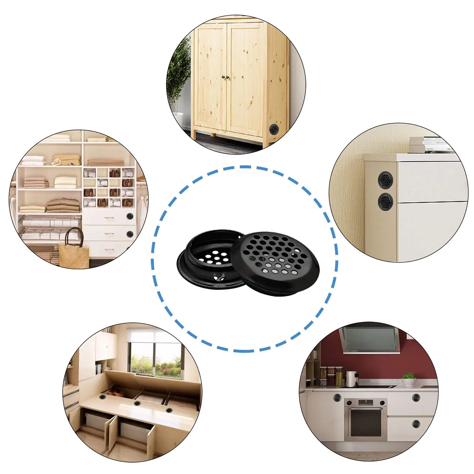 Вентиляционная жалюзи 50 шт. 35 мм нержавеющая сталь круглая сетка потолочная