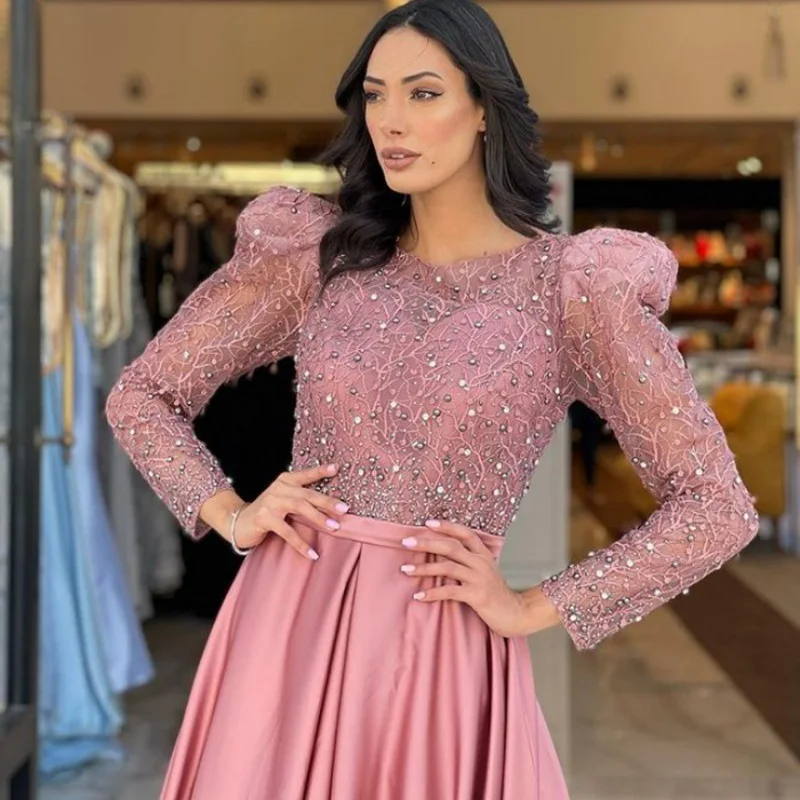 Flounce Sexy V Neck Lace Up Sequined Cocktail Party Dress Backless Long Sleeve Summer Frock Evening Wedding Gown Robes De Soire