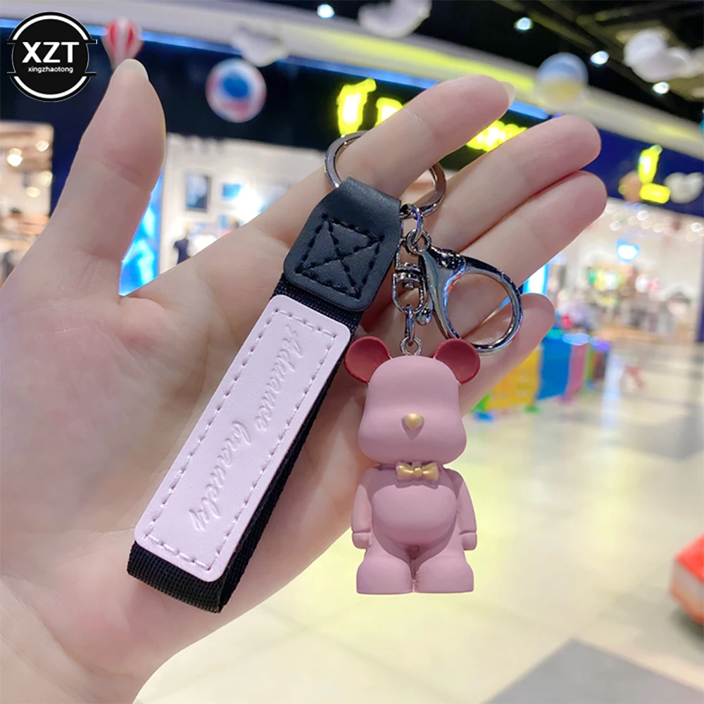 

Новый мультяшный метод, брелки для ключей с собакой, милый медведь, брелок для ключей, индивидуальная пара, подвеска для сумки, автомобильный кожаный брелок для ключей