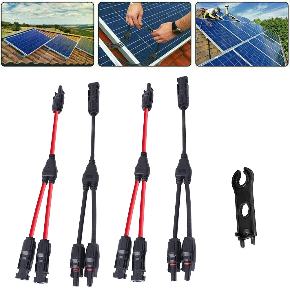 

Wrench Y Connector Cables Fireproof IP67 Kits PPO/PA Sets Waterproof 1000V DC 20A (4mm²) Photovoltaic Connector