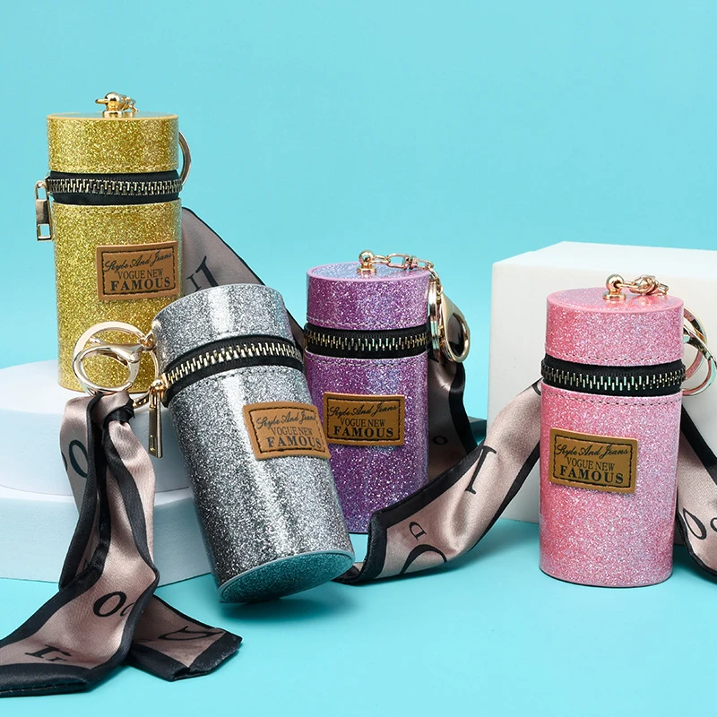 

Кожаный брелок для ключей в виде ведра, сумки с помадой, изысканный держатель для ключей, подарки