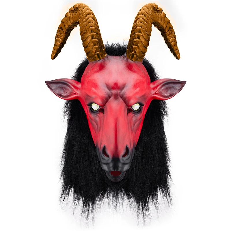 

Adult Game Latex Hood Antelope Golden Horn Devil Hood Cosplay Show Mask SM bundle props Products Fun stimulate Game Sex Toy