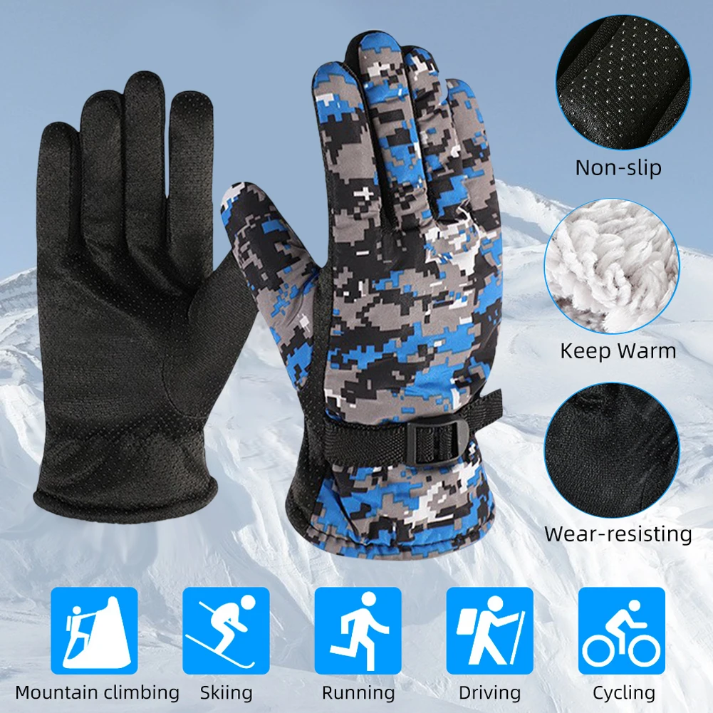 

1 Pair Winter Camouflage Hunting Gloves Warm Non-slip Fishing Gloves Waterproof Touch Screen Ski Camping Gloves Clothing Gloves