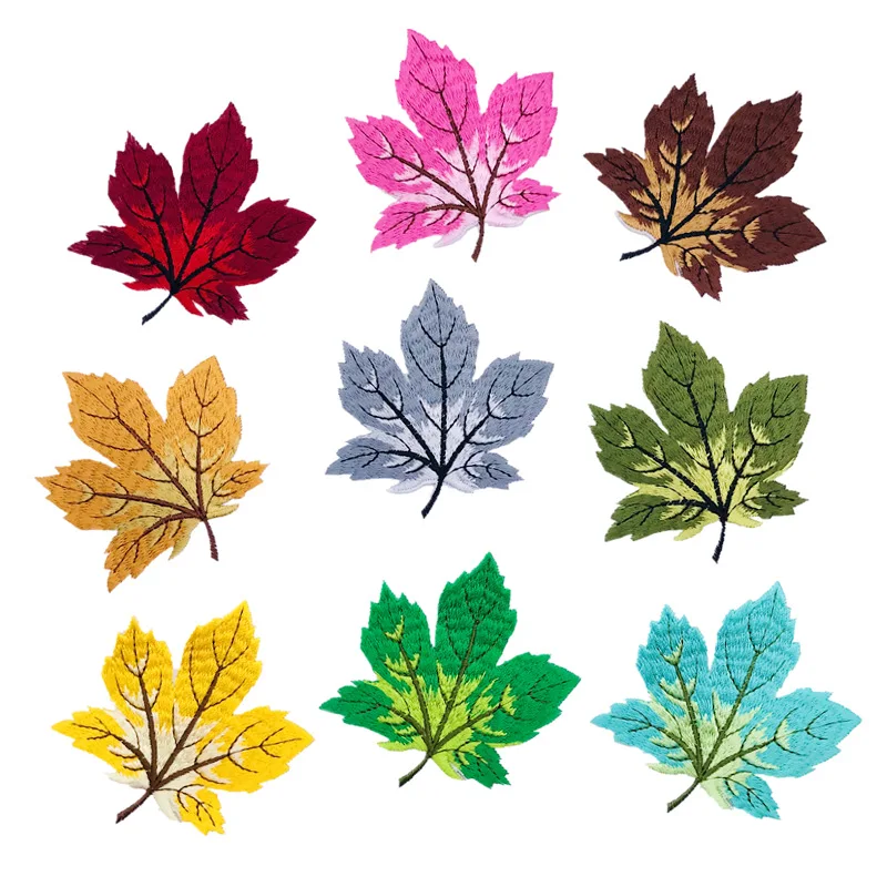 

9Pcs/lot Maple leaf Series DIY Iron on Embroidered Patches For on Sew-on Clothes Hat Jeans Sticker Patch Applique Badge