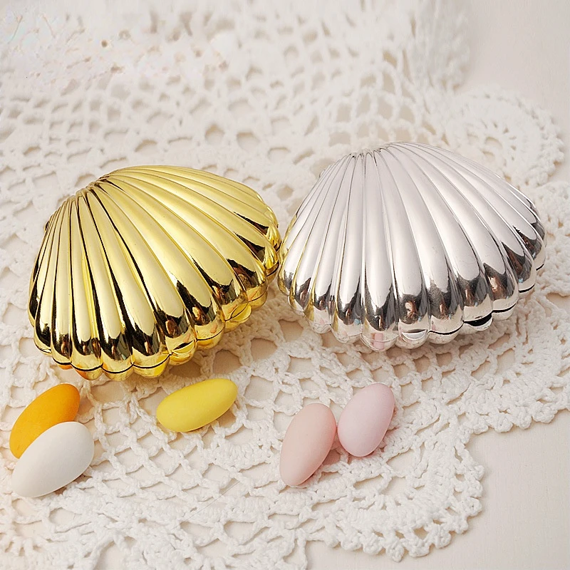 

10pcs/Lot Shell Wedding Favor Box Wedding Candy Shell Sugar Box Wedding Birthday Party Favors Gifts Wedding Decoration