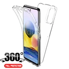 360 двойной прозрачный чехол для Xiaomi 11T Redmi 10 Mi Note 10 Lite, полноразмерный силиконовый чехол для Redmi Note 11s 5G 10S 10 Pro NE