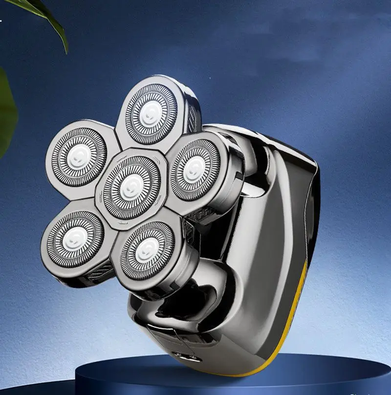 

2022 new digital display six-blade electric shaver bald hair clipper rechargeable six-in-one razor Dropshipping