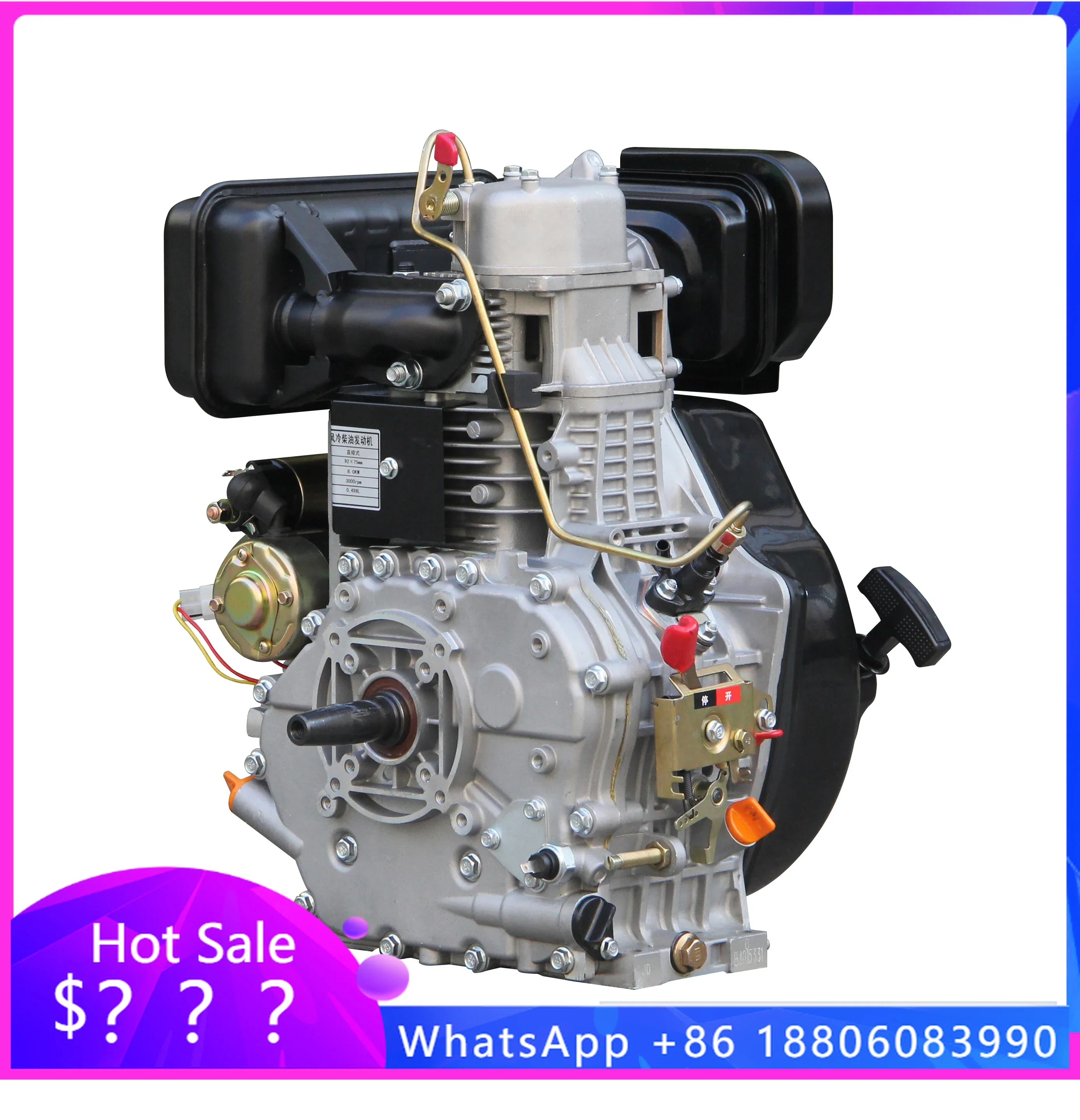 kagarens HR192FB 13h·p 14h·p die-sel двигатель бесшумный генератор с воздушным охлаждением