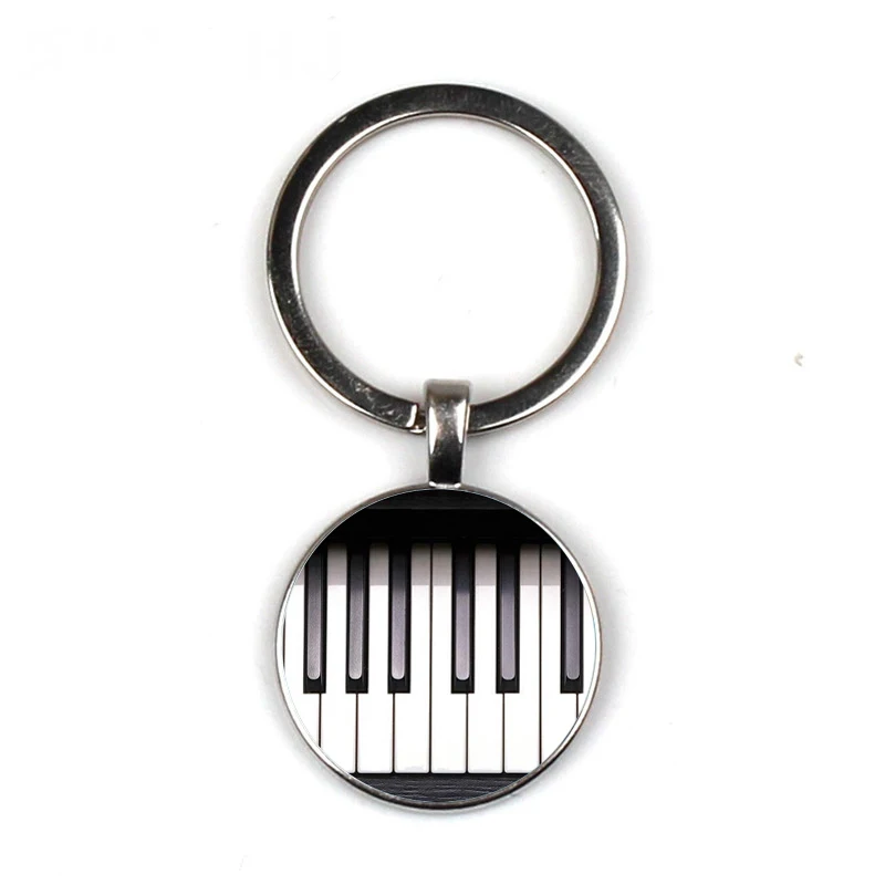

LE TOPKEEPING Piano Keychain, Exquisite Cabochon Glass Keychain, Car Key Jewelry, Bag Charm.
