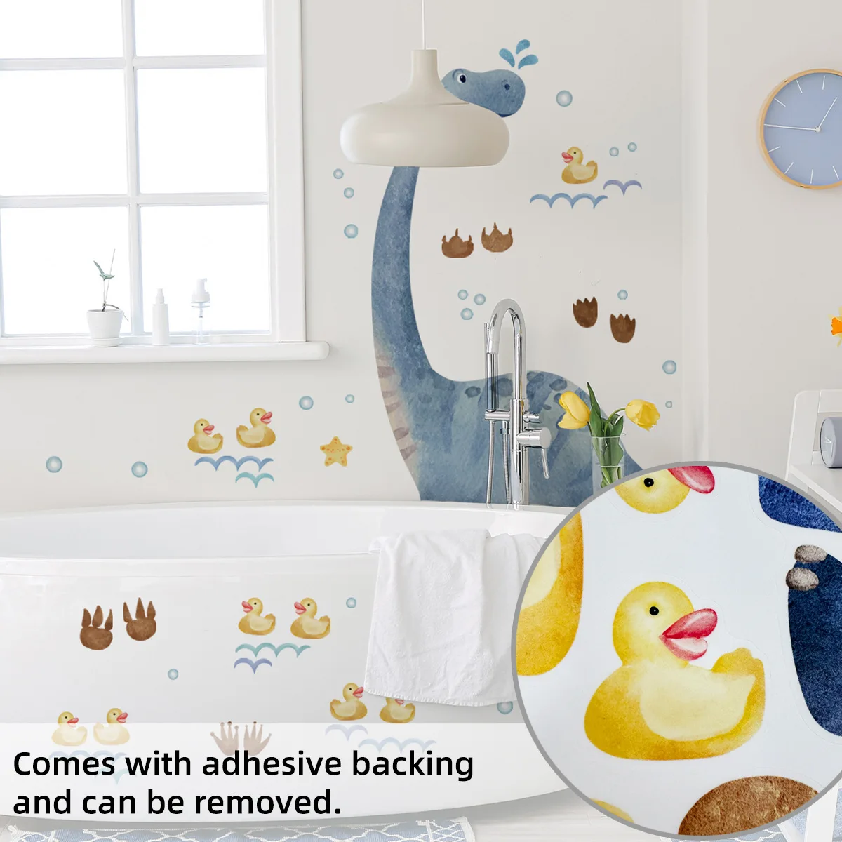 Наклейка на стену с изображением динозавра маленькая утка наклейка обои для