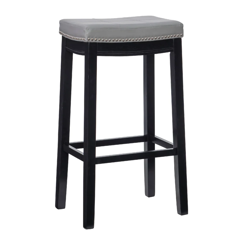 

Linon Claridge 32" Backless Bar Stool, Black with Gray Faux Leather, Includes 1 Stool chairs dining room