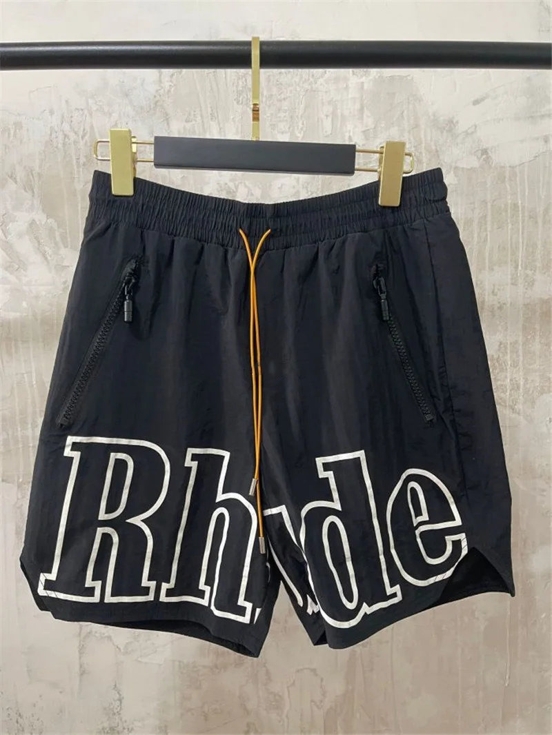 

Men Women 1:1 High Quality NYLON RHUDE Board Shorts Inside Mesh Breeches Oversize Reflective RH Rhude SHORTS