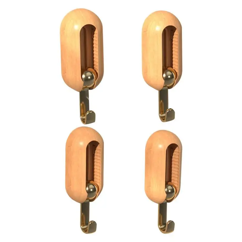 

360 Rotating Hooks Non-Punching Stick On Wall Hooks 4 Pack Waterproof Oilproof Self Adhesive Hooks Bathroom Kitchen Heavy Duty