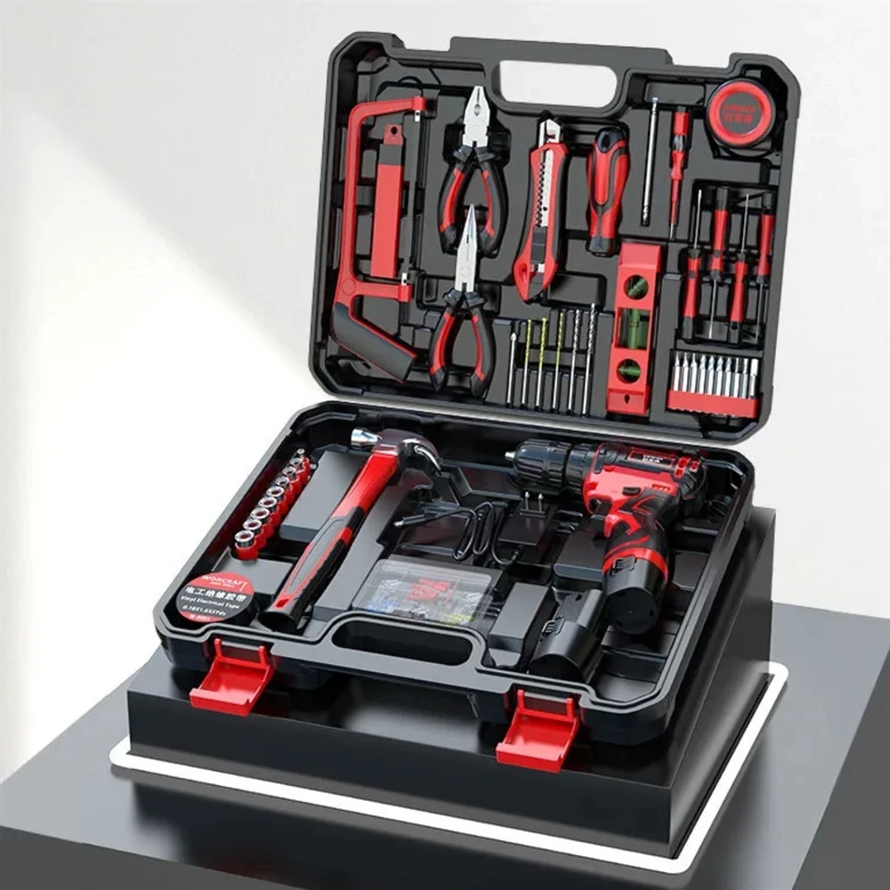 

New low price Electric drill hand tool set, hardware electrician maintenance multi-functional toolbox