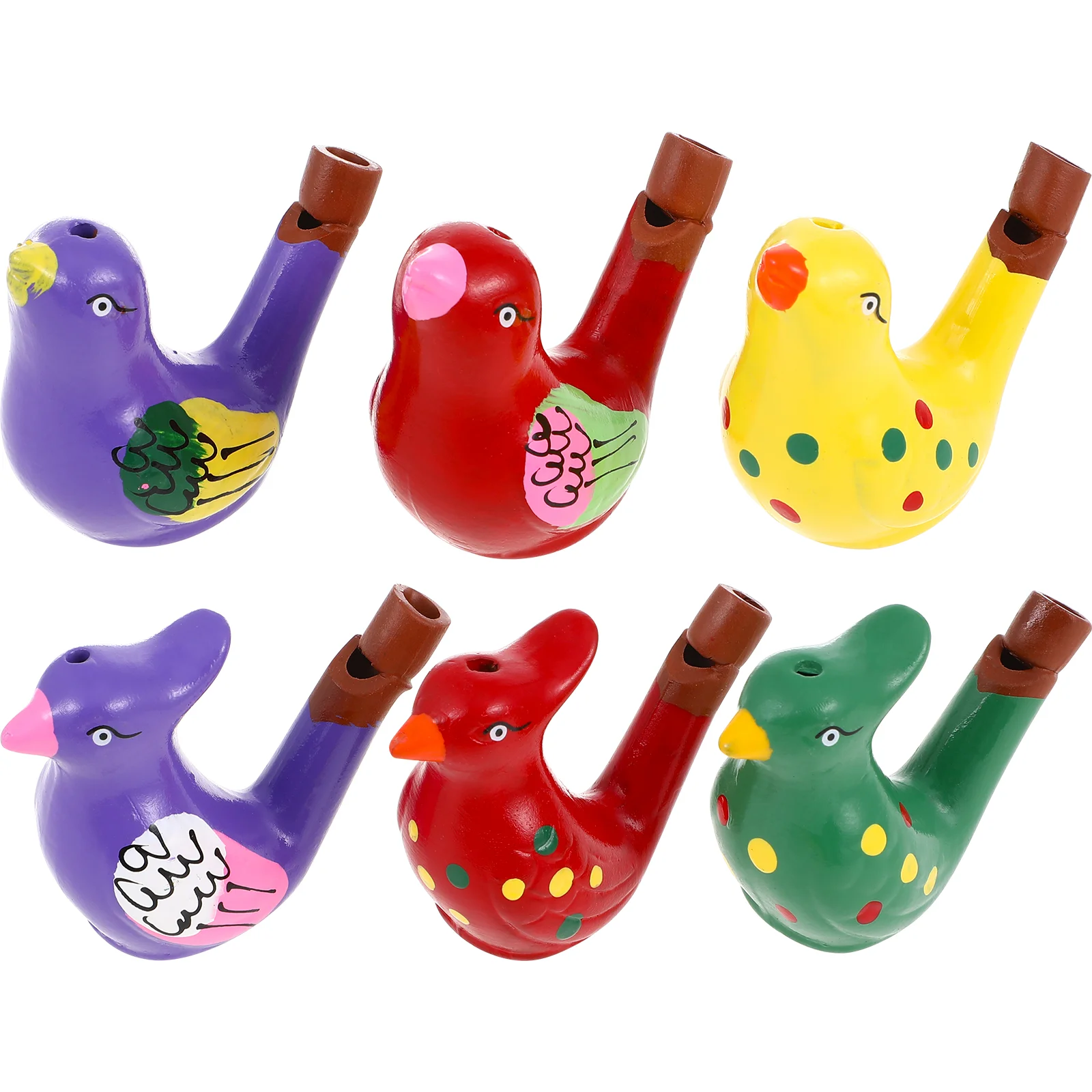 

STOBOK 6Pcs Bird Whistles Noise Makers Funny Ceramic Water Whistles for Party Birthday Gift Kids Trumpet
