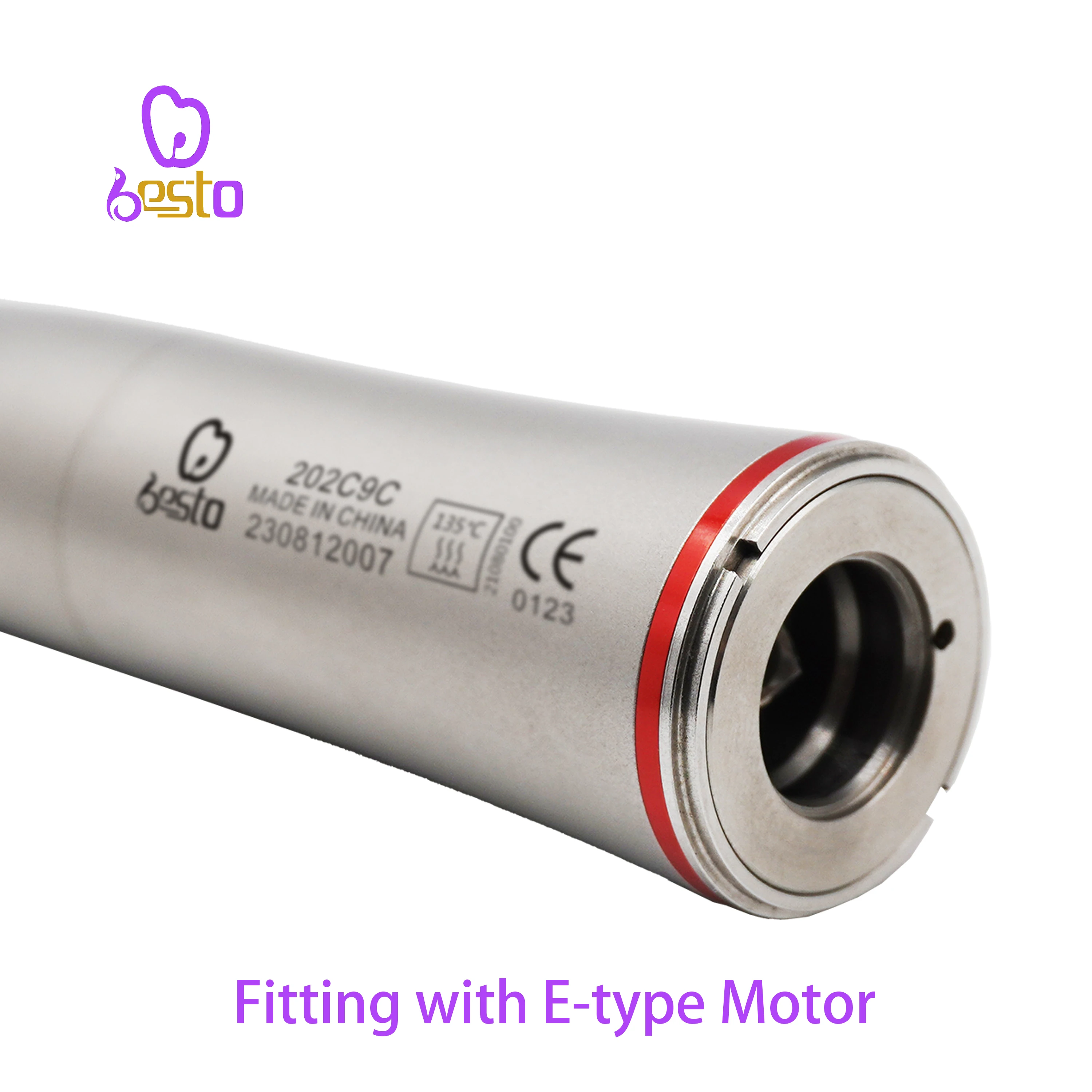 1:5 угловой нажимной наконечник из нержавеющей стали с электродвигателем красное