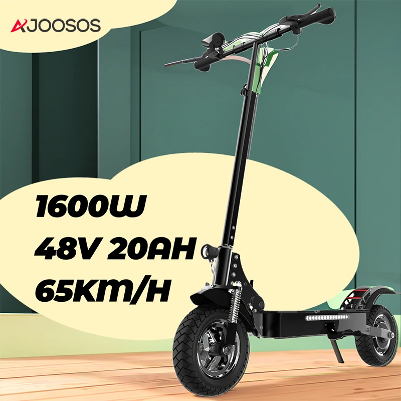 

65KM/H Scooter Electric AJOOSOS 1600W Motor 48V 20AH E Scooter 10 Inch Tires Shock Absorption электросамокат взрослый с сиденьем