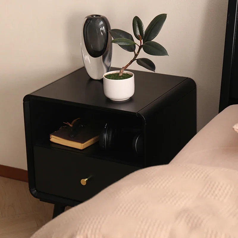 Деревянные белые прикроватные тумбочки Уникальные ящики Узкая прикроватная