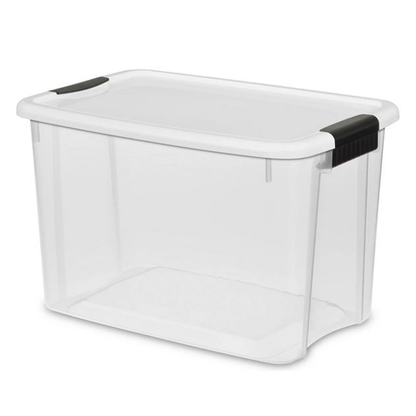 

Quart Clear Plastic Stackable Storage Container Bin Box Tote with White Latching Lid Organizing Solution for Home & Classroom