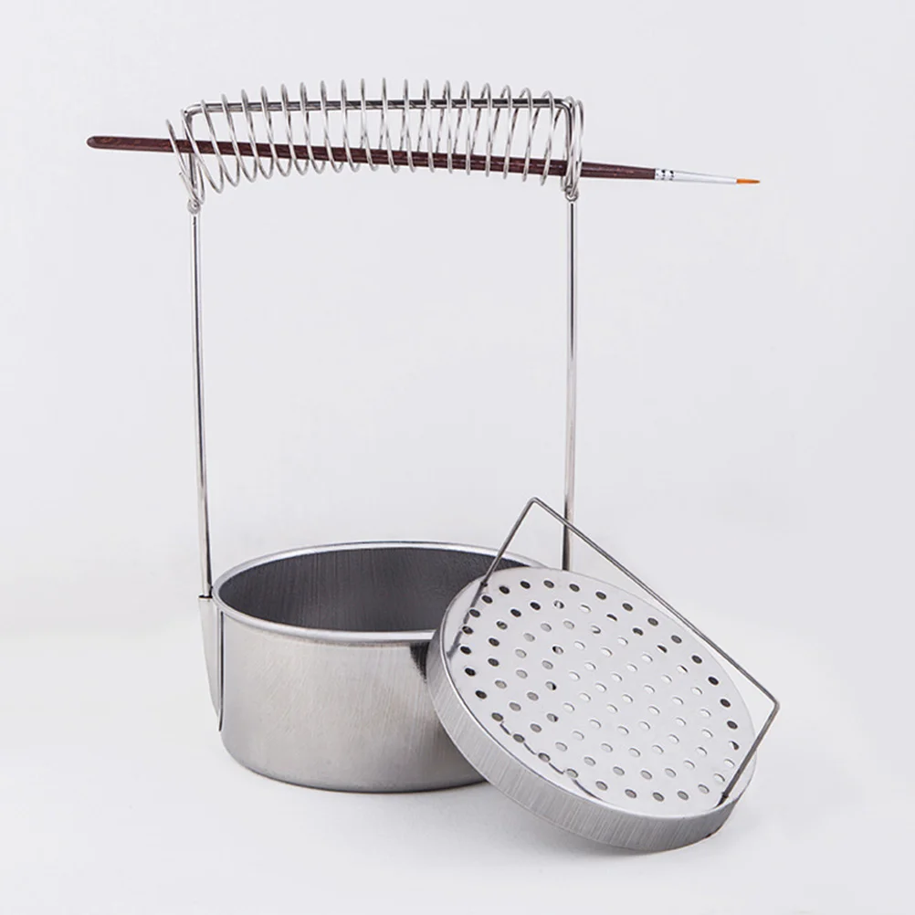 портативное ведро для мытья кистей 1 шт. ручек без крышки чистки из нержавеющей