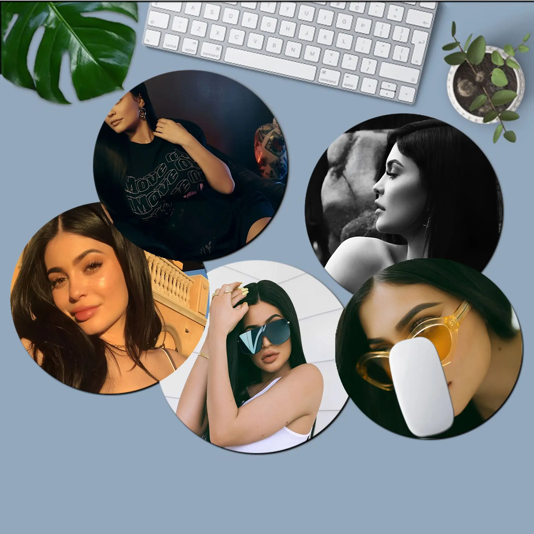 

kylie jenner Mousepad Small Round Big Promotion Table Mat Student Mousepad Computer Keyboard Games Pad Padmouse Desk Play Mats
