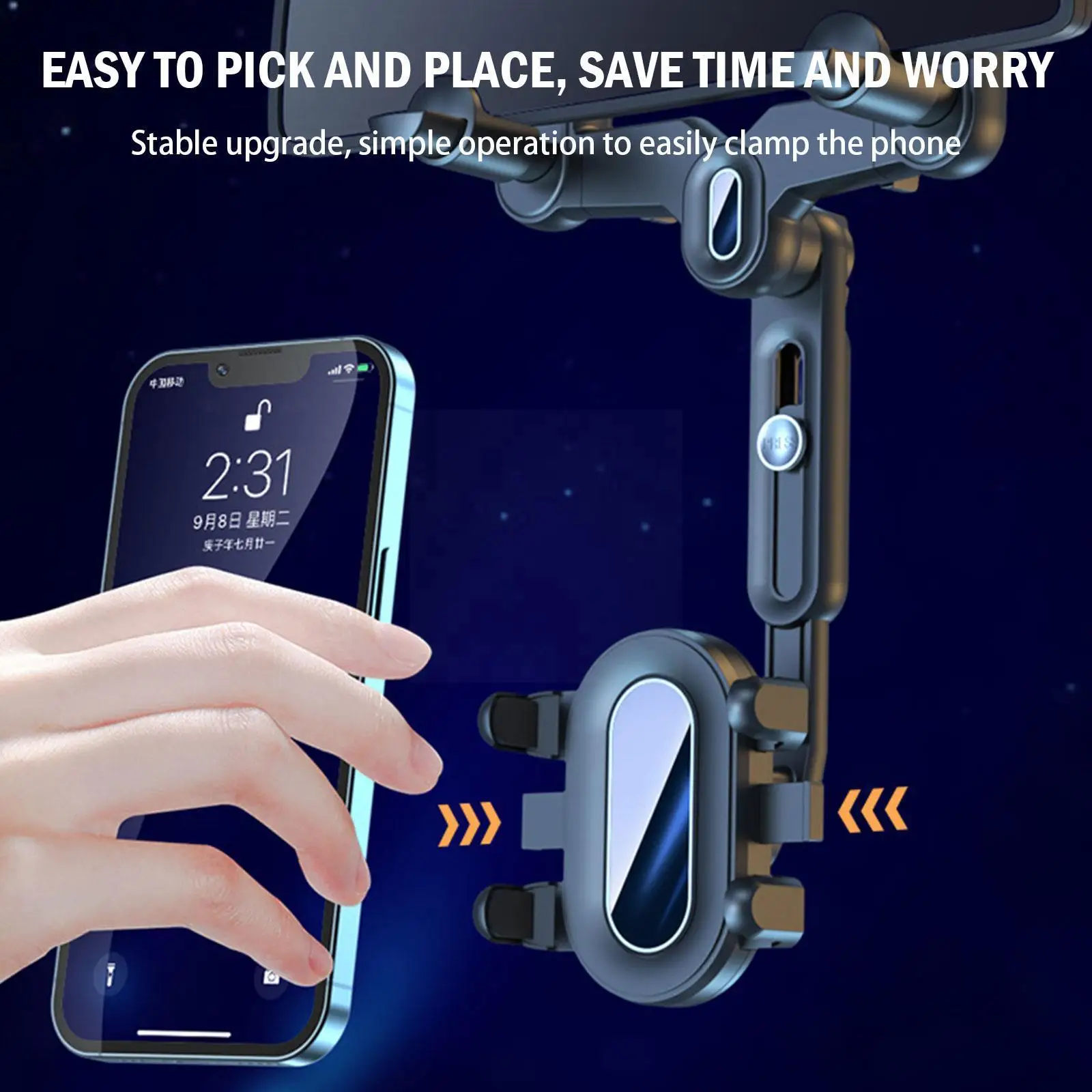 

Universal 360° Rotatable Retractable Car Phone Holder Rearview Support Dvr/gps Recorder Driving Bracket Mobile Phone Mirror H0w4
