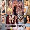 KooKaStyle Synthetic Wigs Ombre Blonde Long Wavy Wigs for Black Women Red Grey Cosplay Wigs for Women Heat Resistant Hair