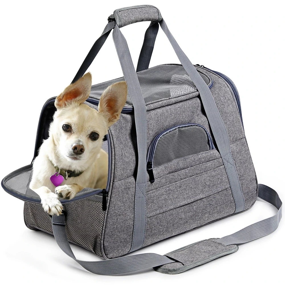 

Dog Carrying Bag Portable Dog Backpack with Mesh Window Airline Approved Small Dog Transport Bag