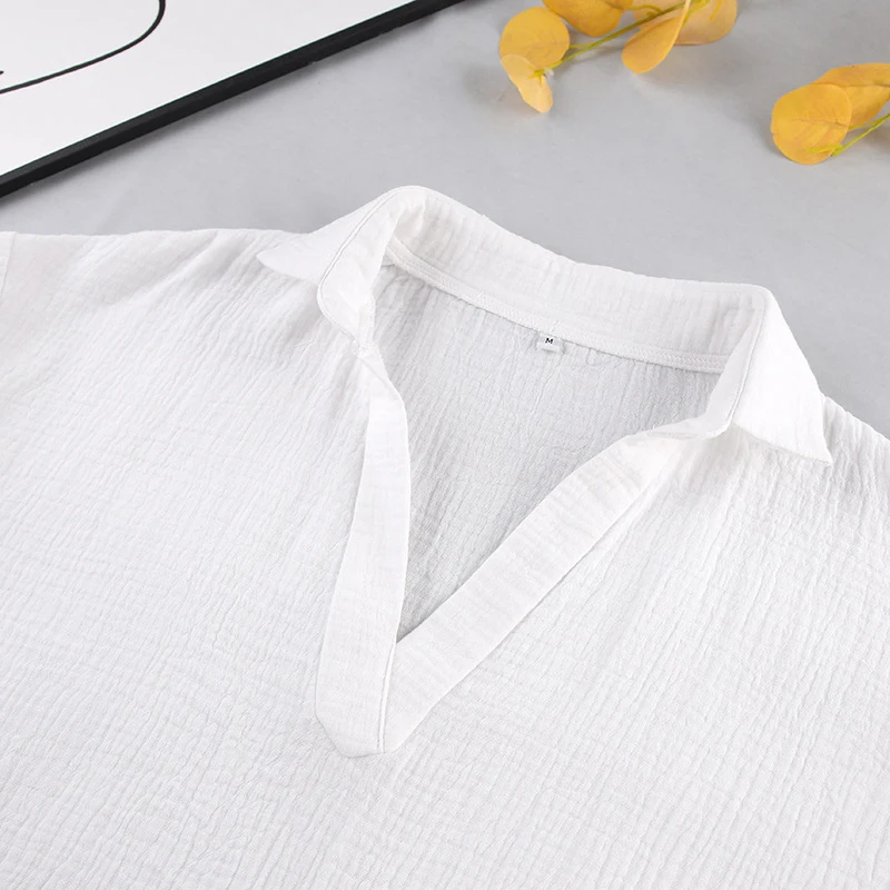 Solid Color Cotton Set Woman 2 Pieces Long Sleeve V Neck Sleepwear Female Loose Trouser Suits Casual Pajamas Sets 2023 Nightwear