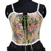 sexy steampunk lace corset fishbone abdominal gathering breast shaper top suspenders gothic corset woman painting bustier crop