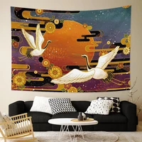 sun cloud crane wall tapestry psychedelic classical boho beautiful pattern wall fabric tapestries bedroom living room decoration