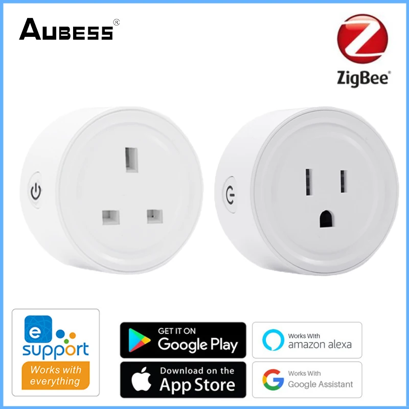 Смарт-розетка EWelink Tuya ZigBee умная розетка с дистанционным управлением голосом и