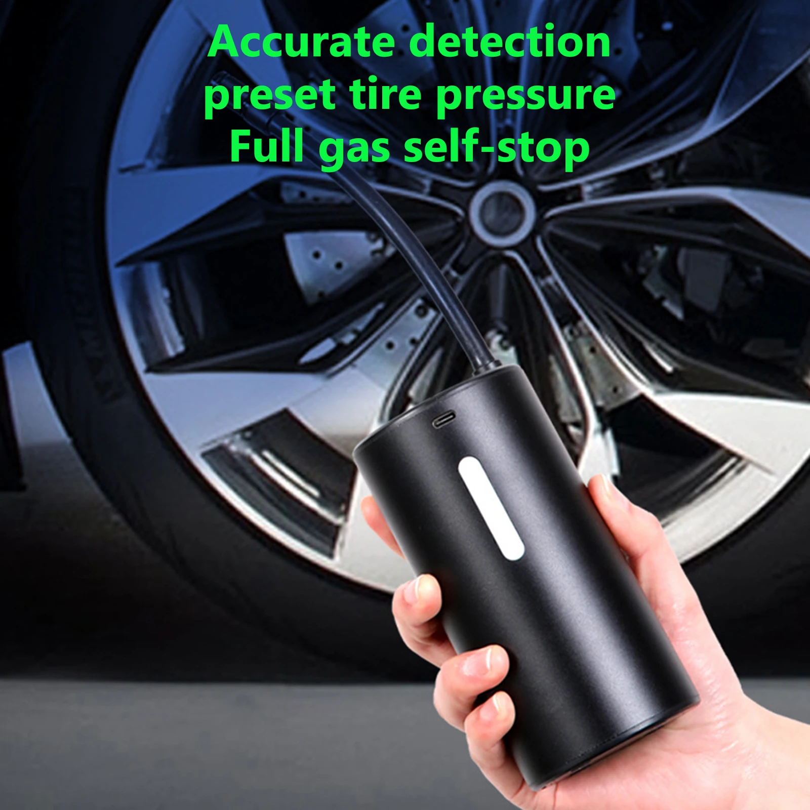 

Portable Air Pump 150 PSI Air Compressor Tire Inflator Fits Car Truck Motorcycle Tires Balls Pressure Gauge Cordless Bike Pump