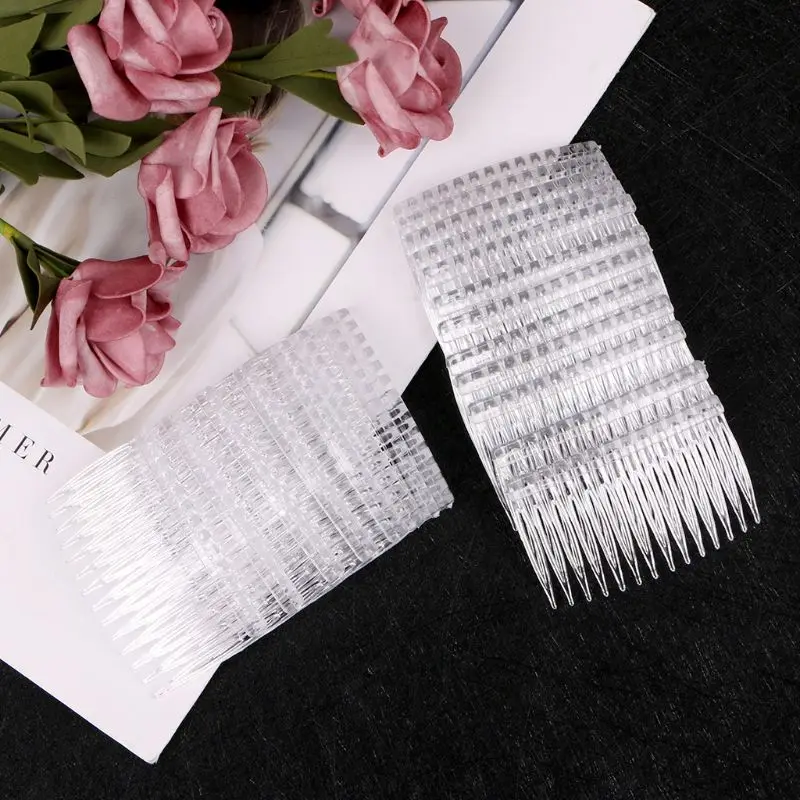 

Plastic Clear Hair Clip Comb Women Bridal Wedding Fancy Hair Style DIY Veil Holder Transparent Beauty Styling Tool