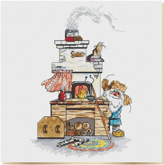 

cross stitch kit landscape 14ct count canvas stitching embroidery DIY handmade needlework dwarf fireplace 30-39