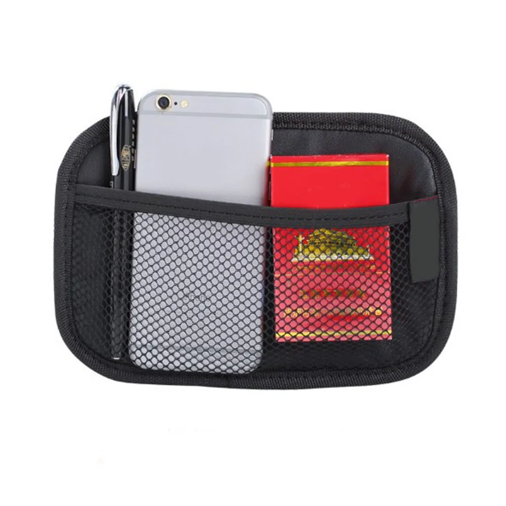 

1pc Universal Car Storage Bag Brand Stick-up Mesh Net Storage Bag Phone Holder Organizer Pouch Car Hanging Trunk Net Organizer