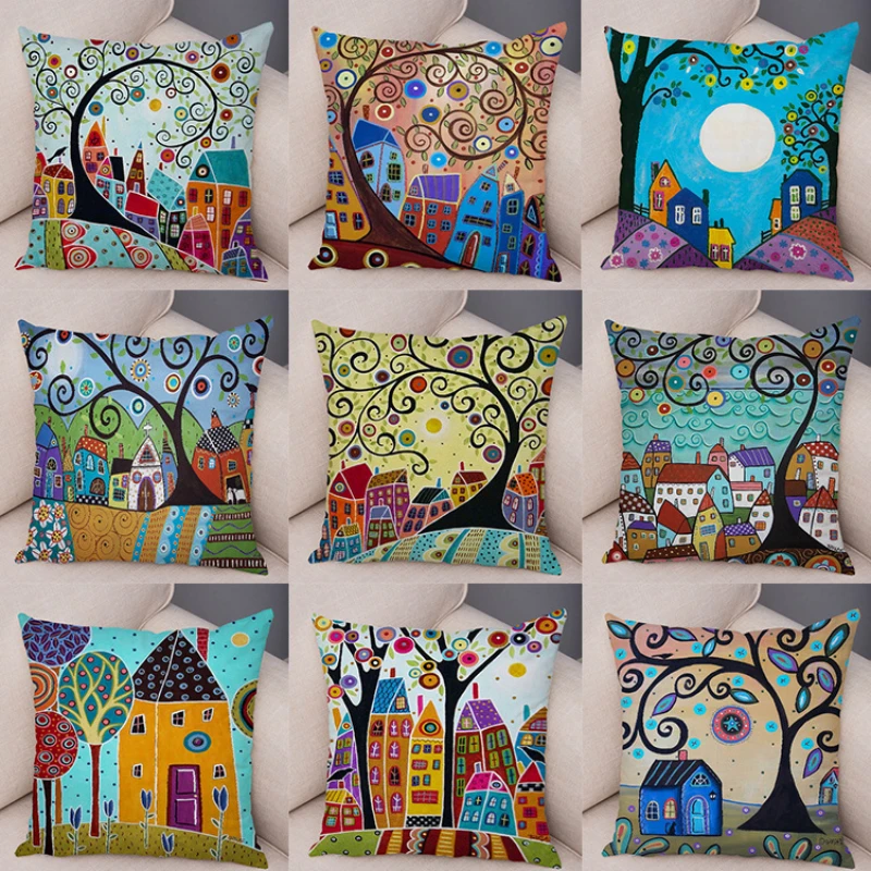 

Pillowcases for Pillows Pillowcase Abstract Color Painting Throw Pillow Cover Bedroom Living Room Sofa Boho Home Decor 45x45