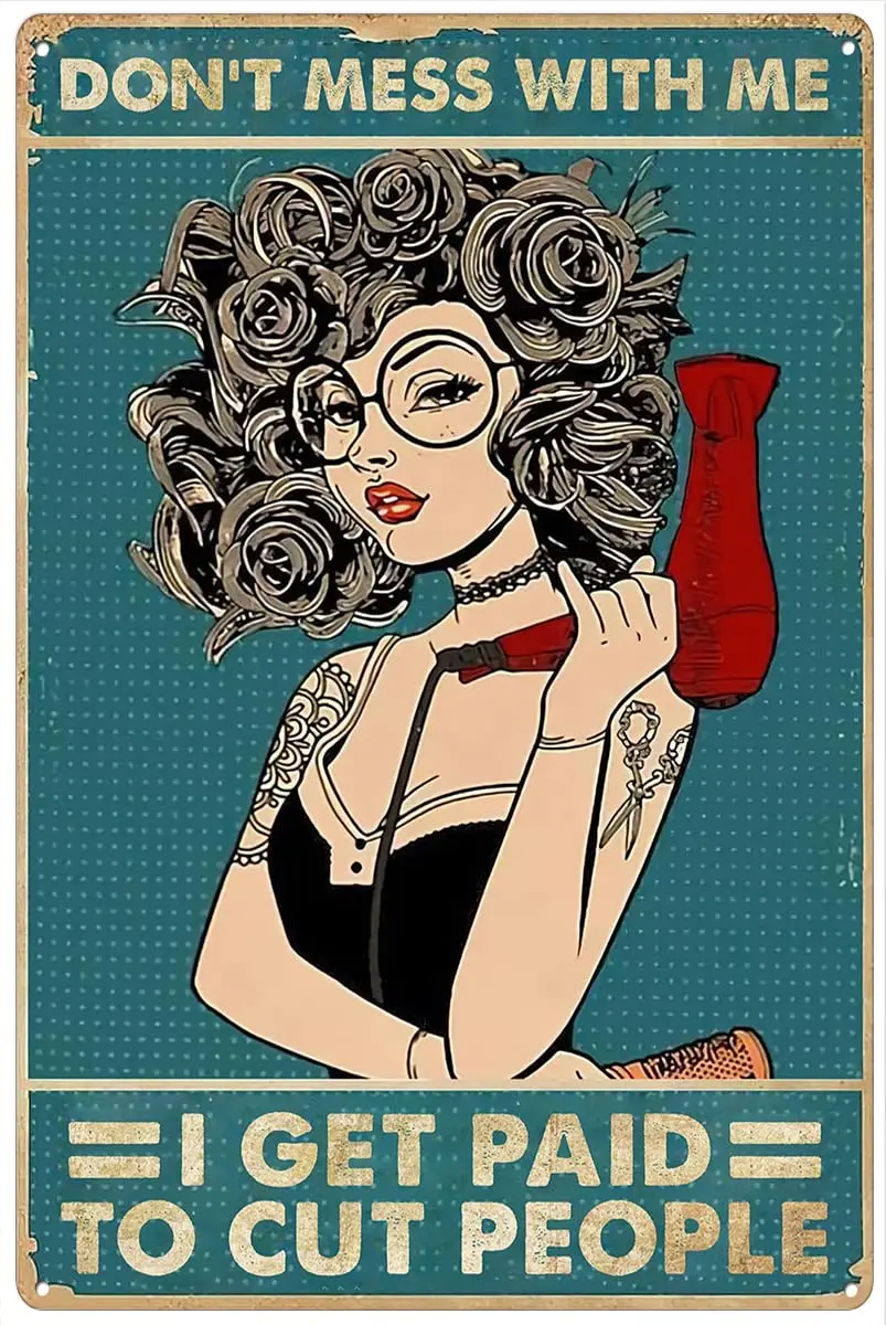 Металлический жестяной ретро знак 8X12 дюймов Забавный парикмахерский подарок не