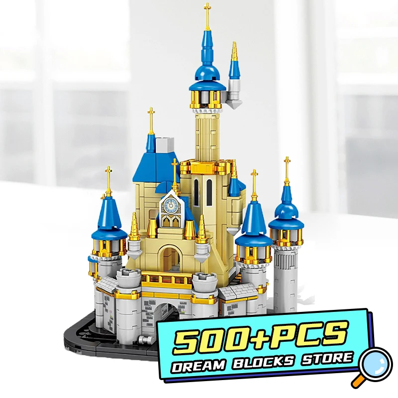 Disney Dream Castle Building Blocks Sets Princess Palaces MOC Bricks Toys Frozen Ice Castle Plastic Model Gifts Kids Girls Child