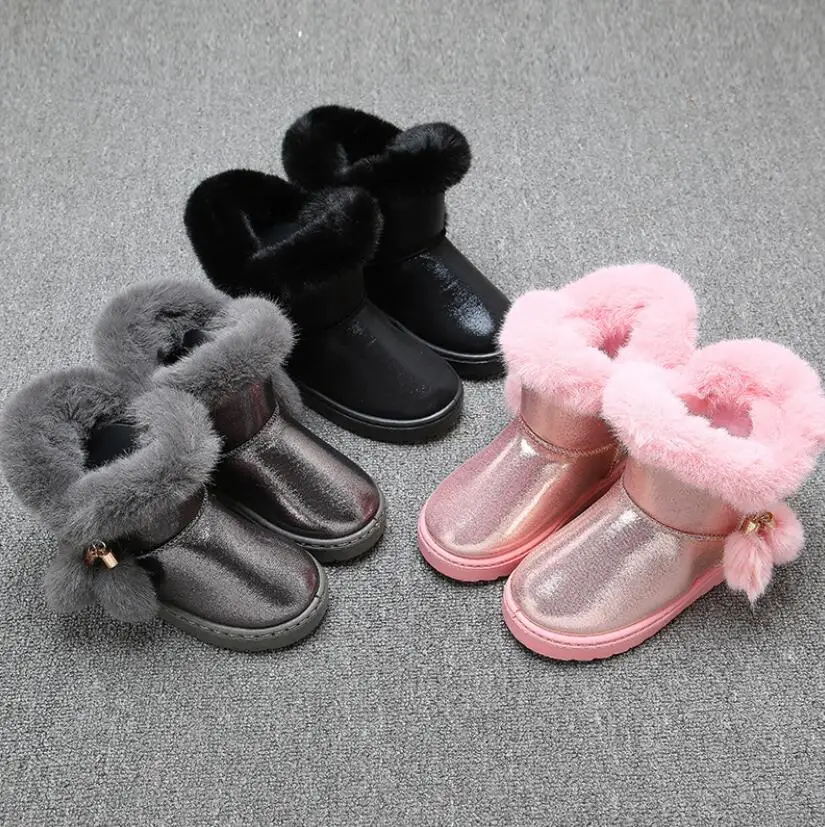 

Winter Kids Shoes For Boys Girls Snow Boots Warm Plush Fashion Children Ankle Boots PU Waterroof Baby Girls Boots Sport Shoes