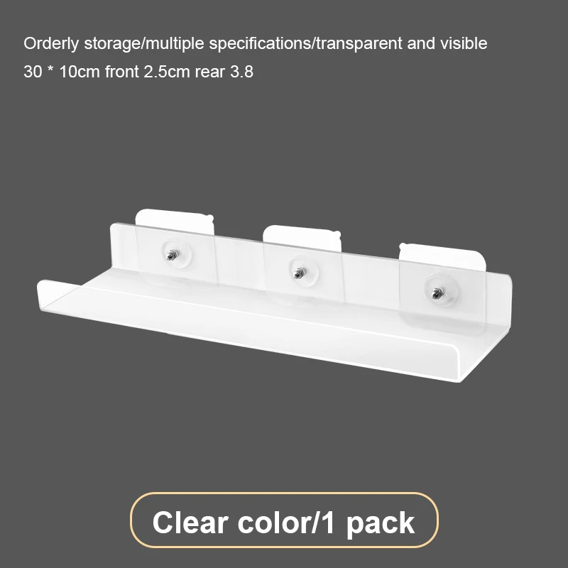 

Perforation-free Storage Shelf U-shaped Home Decoration Storage Rack Transparent Sundries Shelves Home Organizer Wall-mounted