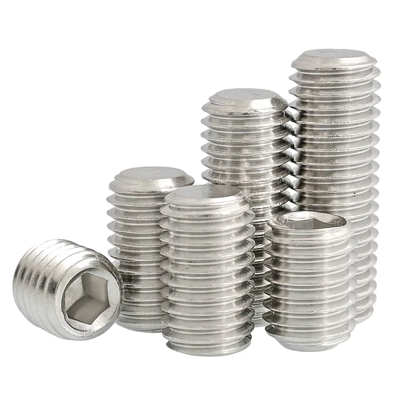 

20pc M8 M6 Hexagon Socket Set Screw Flat Point Grub Screw Allen M10 A2 Stainless Steel Screw End Grub Headless Bolt DIN913