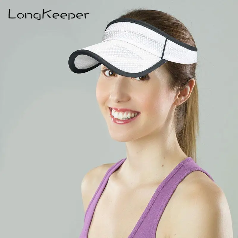 

Long Keeper Summer Sun Hats Women Empty Top Hat Suncap Sunshade Outdoor Sports Cycling Visors Tennis Running Sunscreen Mesh Brim