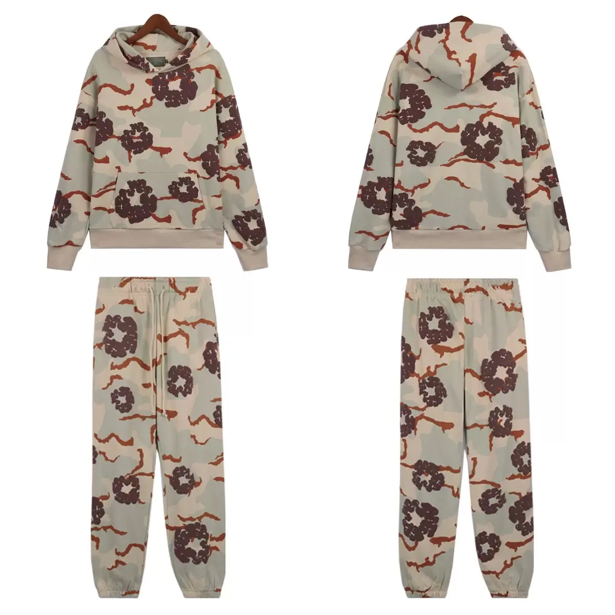 Фото DENIM TEARS, новый хит продаж, модный камуфляжный костюм с принтом из пенопласта, модный мужской спортивный костюм в Европе и Америке №3