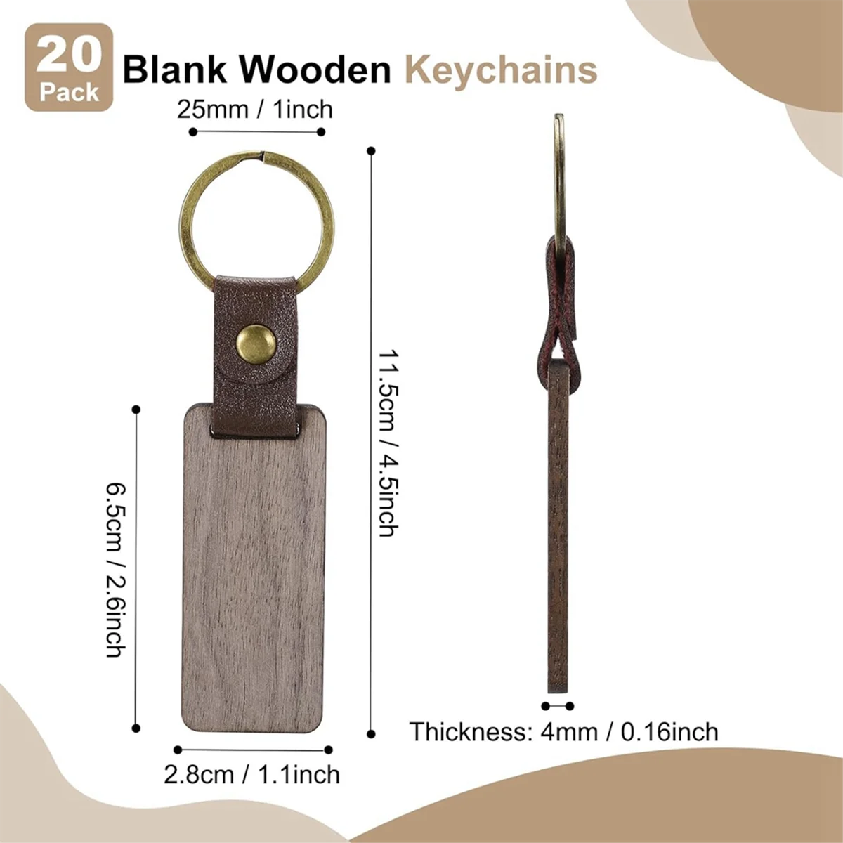 Деревянные заготовки для ключей Персонализированные бирки Маленький брелок