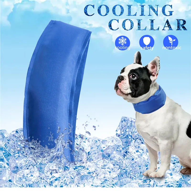 

New pet cooling bib Summer cool ice pad heatstroke dog ice bag collar Adjustable cooling collar bib summer dog supplies