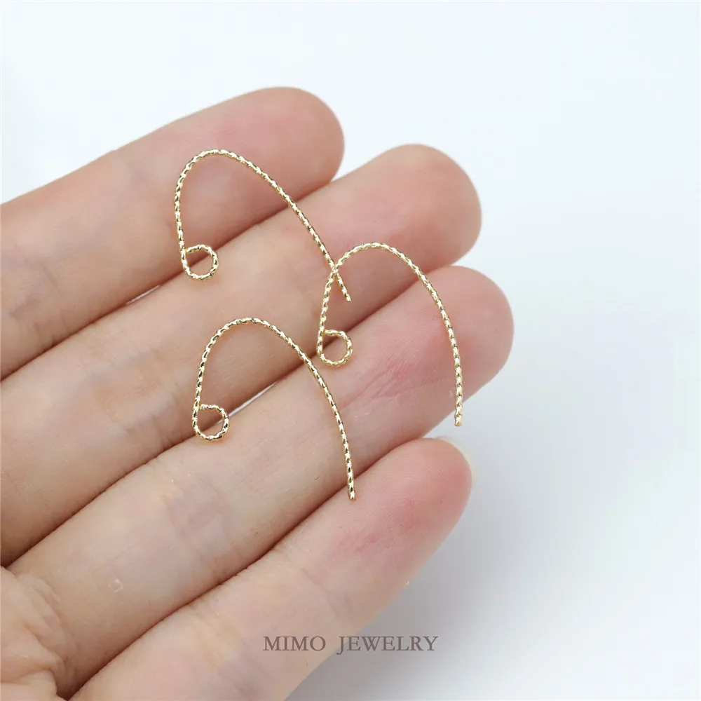 

MIMO JEWELRY Copper plated real gold batch of flowers wire 9-shaped ear hook basic models DIY semi-finished accessories